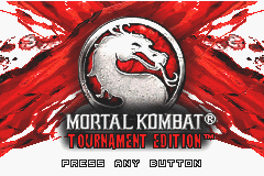 Mortal Kombat Tournament Edition title screen for GameBoy Advance